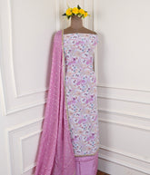 Crepe Pink Unstitched Suit